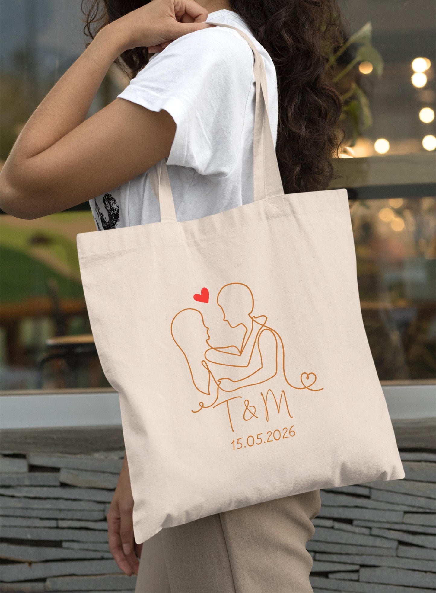 Tote bag Personnalisé en coton, Sac fourre-tout, Tote bag mariage, Tote bag EVJF