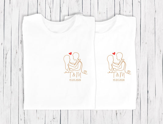 T-shirt de couple assorti Mr et Mme, T-shirt couple mariage