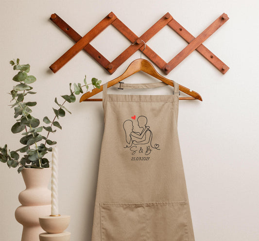 Tablier de cuisine personnalisé mariage, Cadeau mariage, Tablier couple personnalisé, Idée cadeau mariés