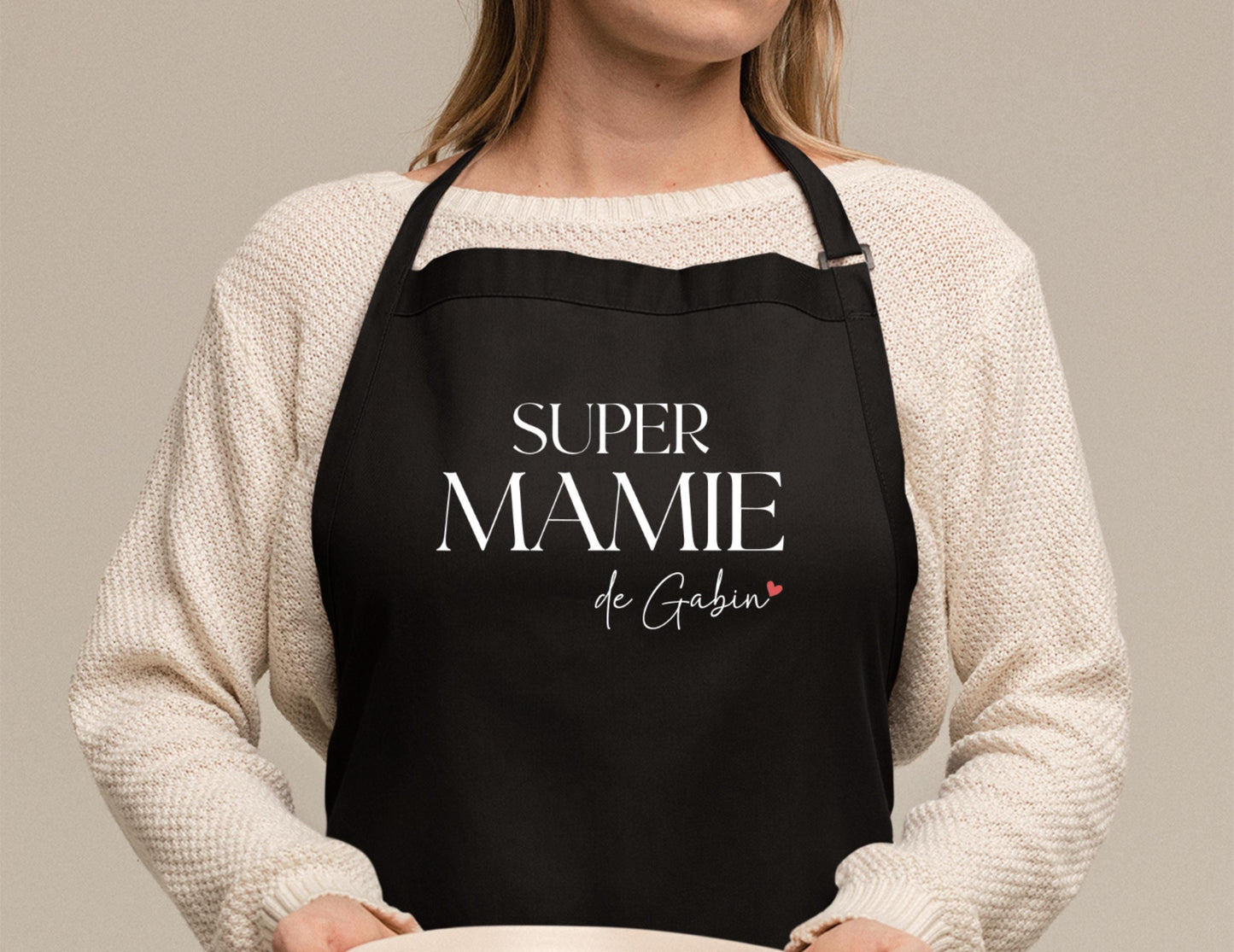 Tablier Super Mamie Personnalisé, Cadeau cuisine, Cadeau grand-mère