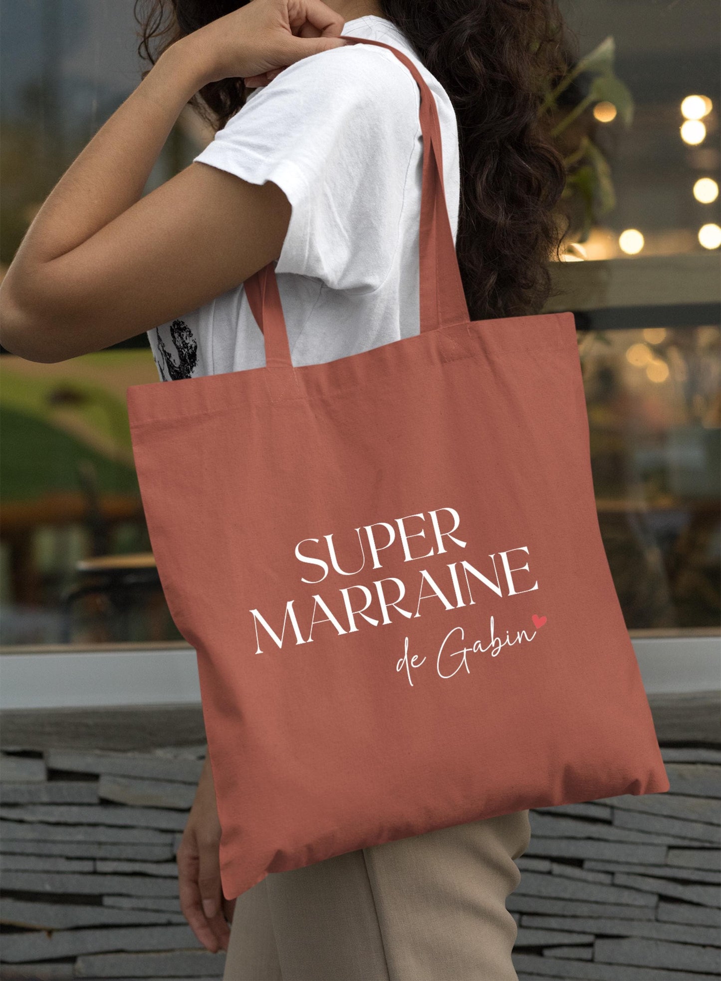 Tote bag personnalisé Super Marraine, Tote bag prénom personnalisé, cadeau marraine original, Sac fourre-tout