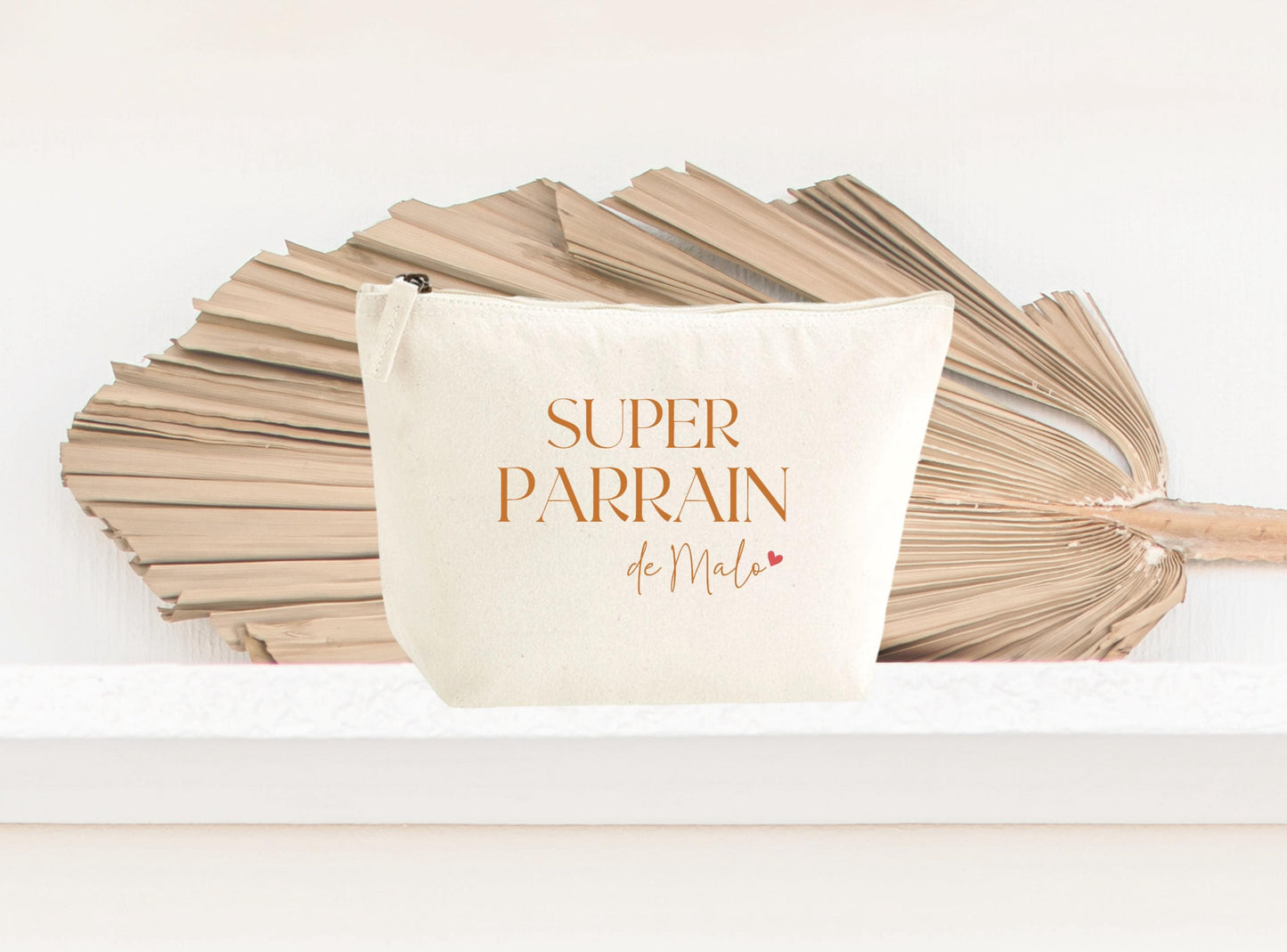 Trousse personnalisée Super Parrain, cadeau parrain original, pochette personnalisée homme