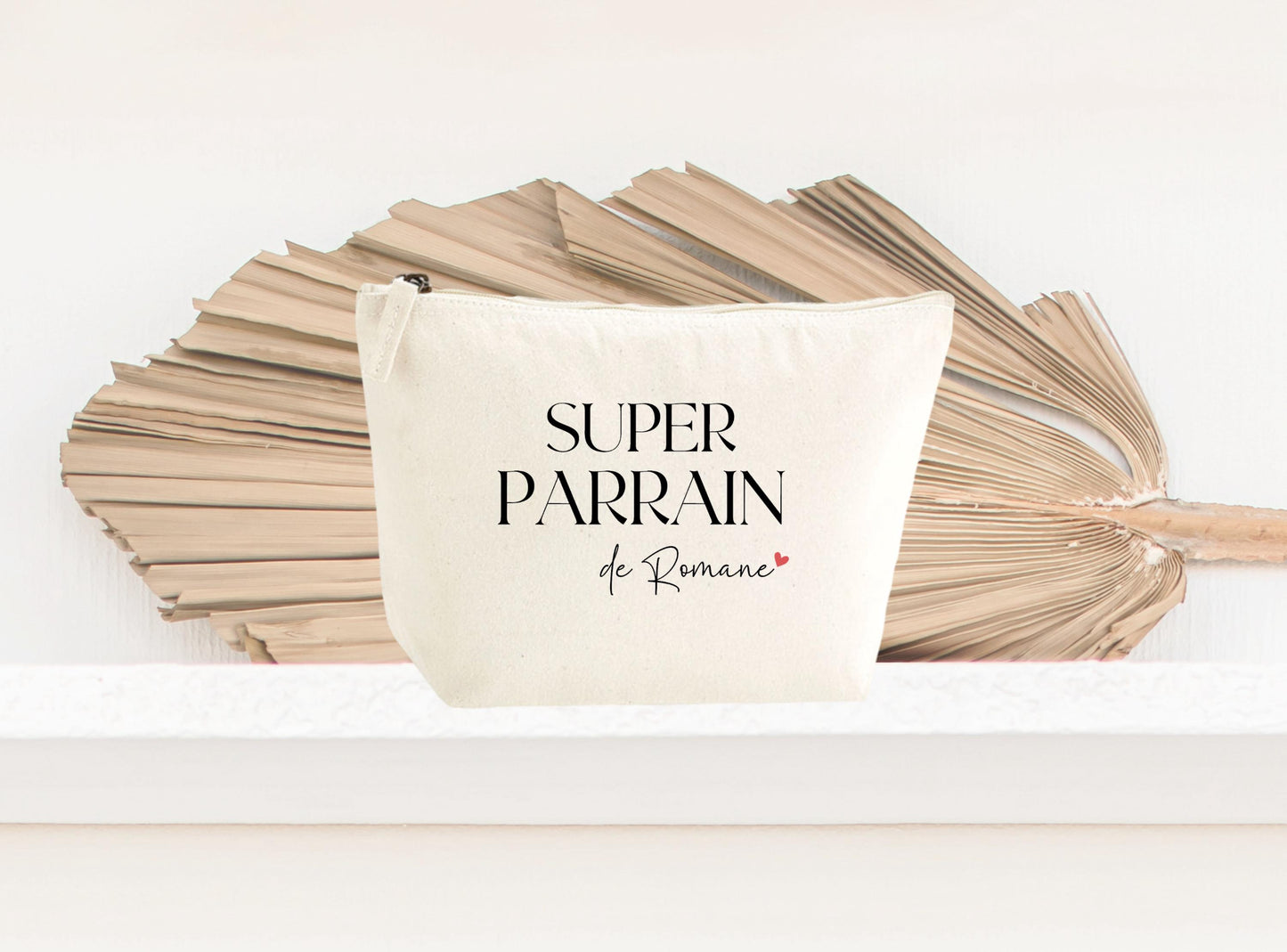 Trousse personnalisée Super Parrain, cadeau parrain original, pochette personnalisée homme