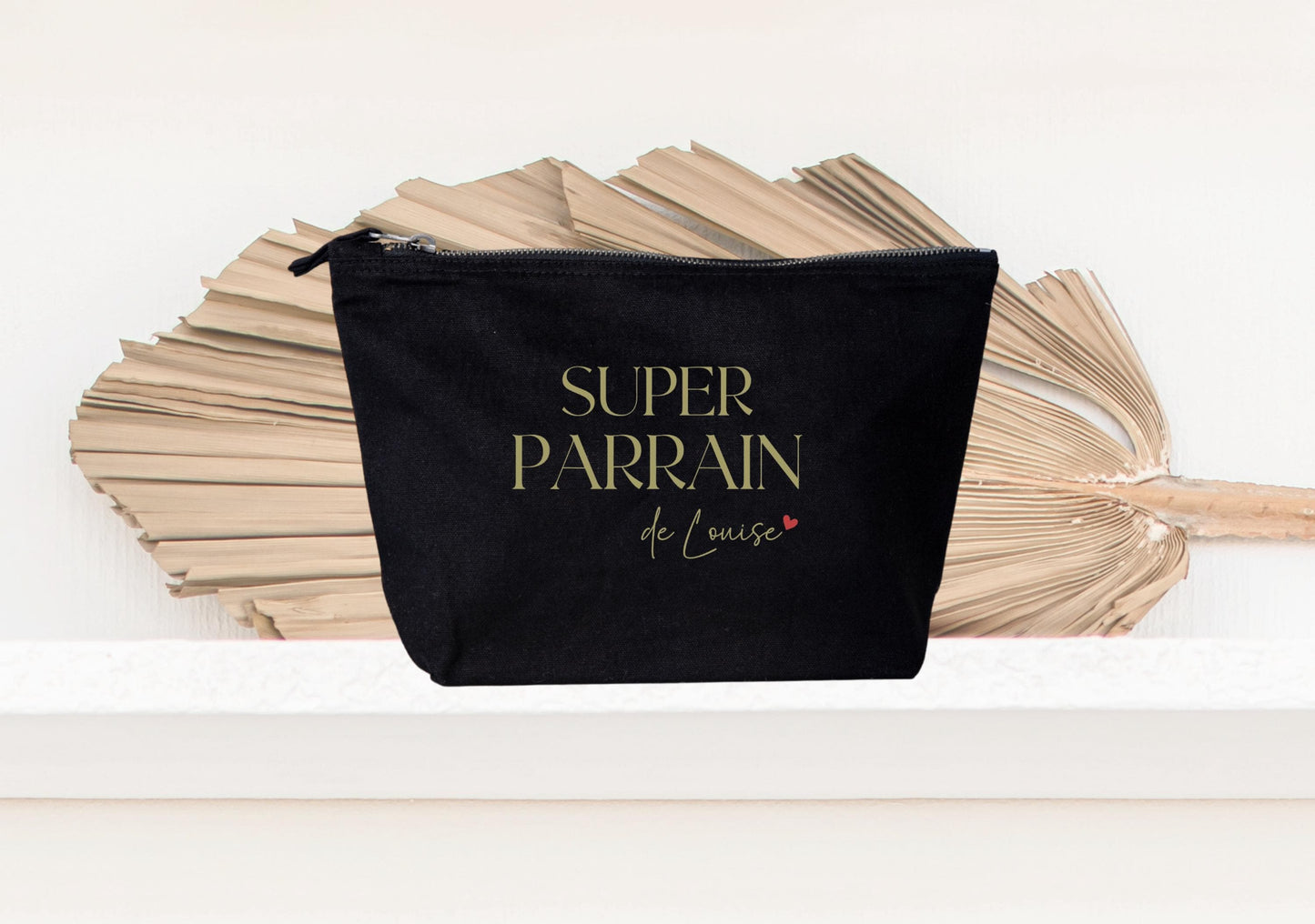 Trousse personnalisée Super Parrain, cadeau parrain original, pochette personnalisée homme