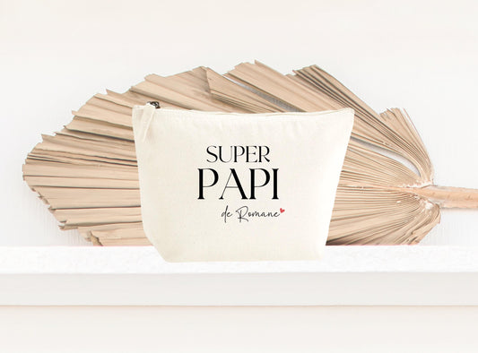 Trousse personnalisée Super Papi, Cadeau grand-père, Idée cadeau papi personnalisé