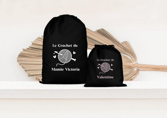Sac de rangement, Pochon personnalisé, Sac à cordons, Cadeau mamie