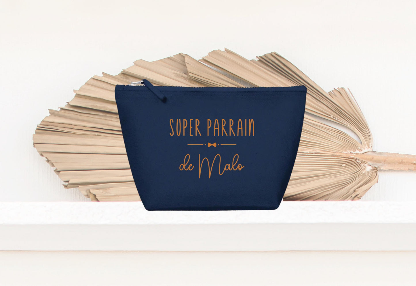 Trousse personnalisée Super Parrain, cadeau parrain original, pochette personnalisée homme