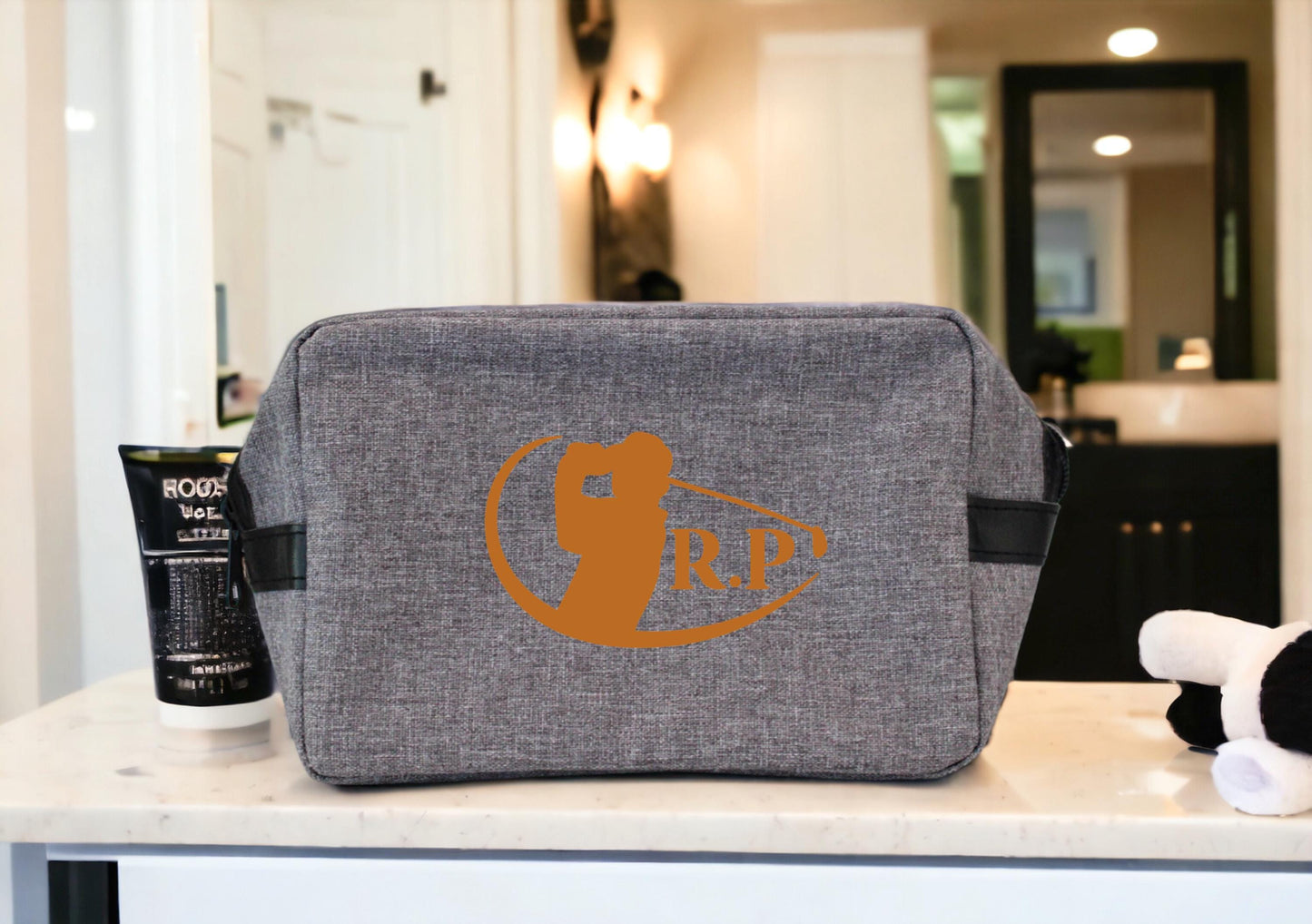 Trousse de toilette golf personnalisée avec initiales, cadeau golfeur original, accessoire golf, idée cadeau sport