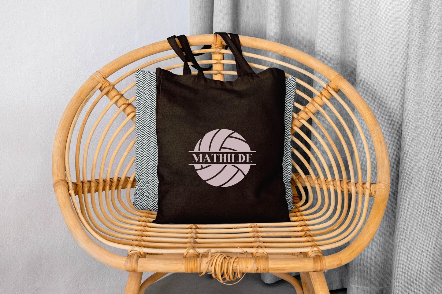 Tote Bag Volleyball avec Prénom Personnalisable, Cadeau volleyeur, Idée cadeau sportif