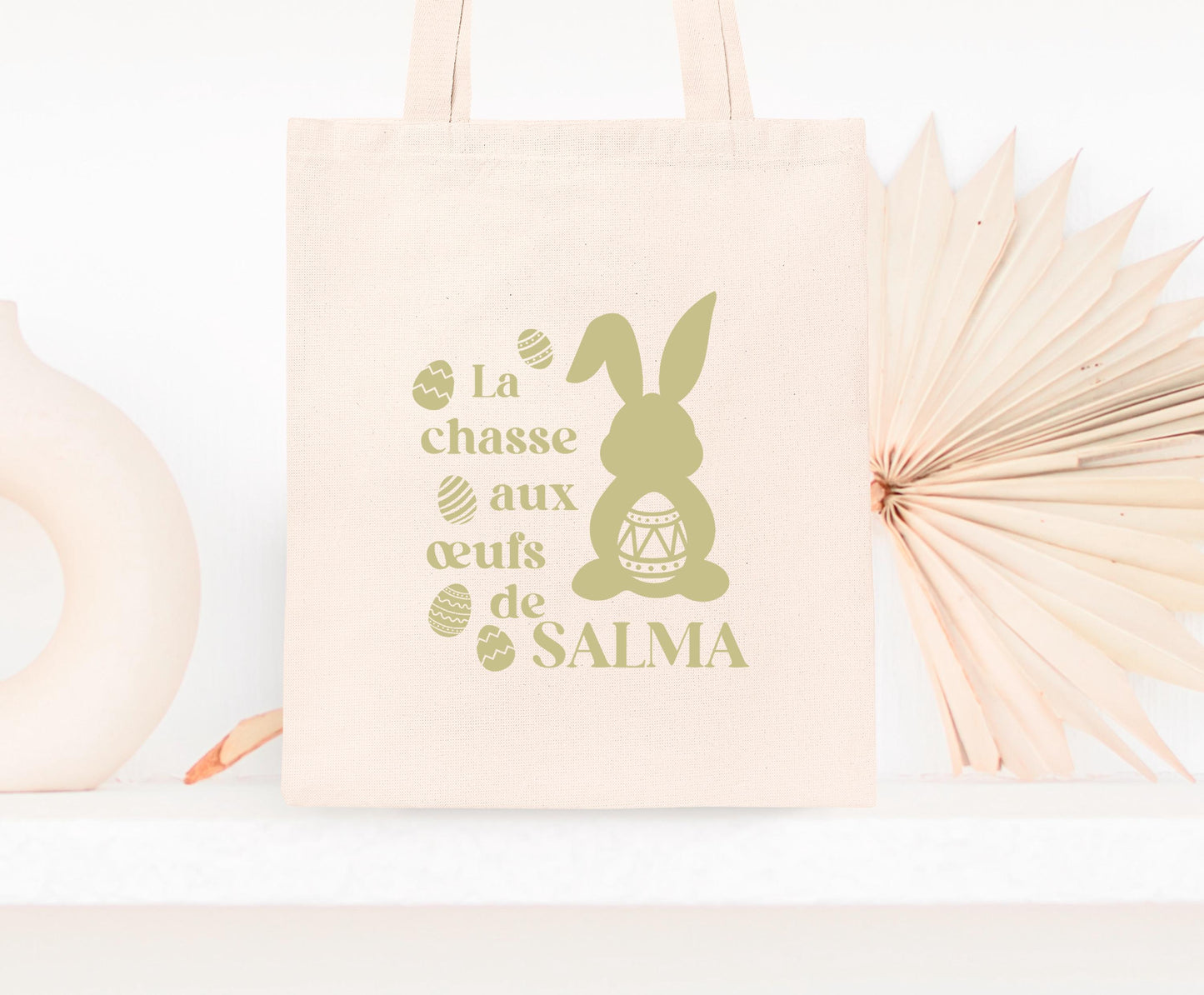 Sac personnalisé Pâques, Cadeau de Pâques personnalisé, Mini Tote Bag prénom Pâques