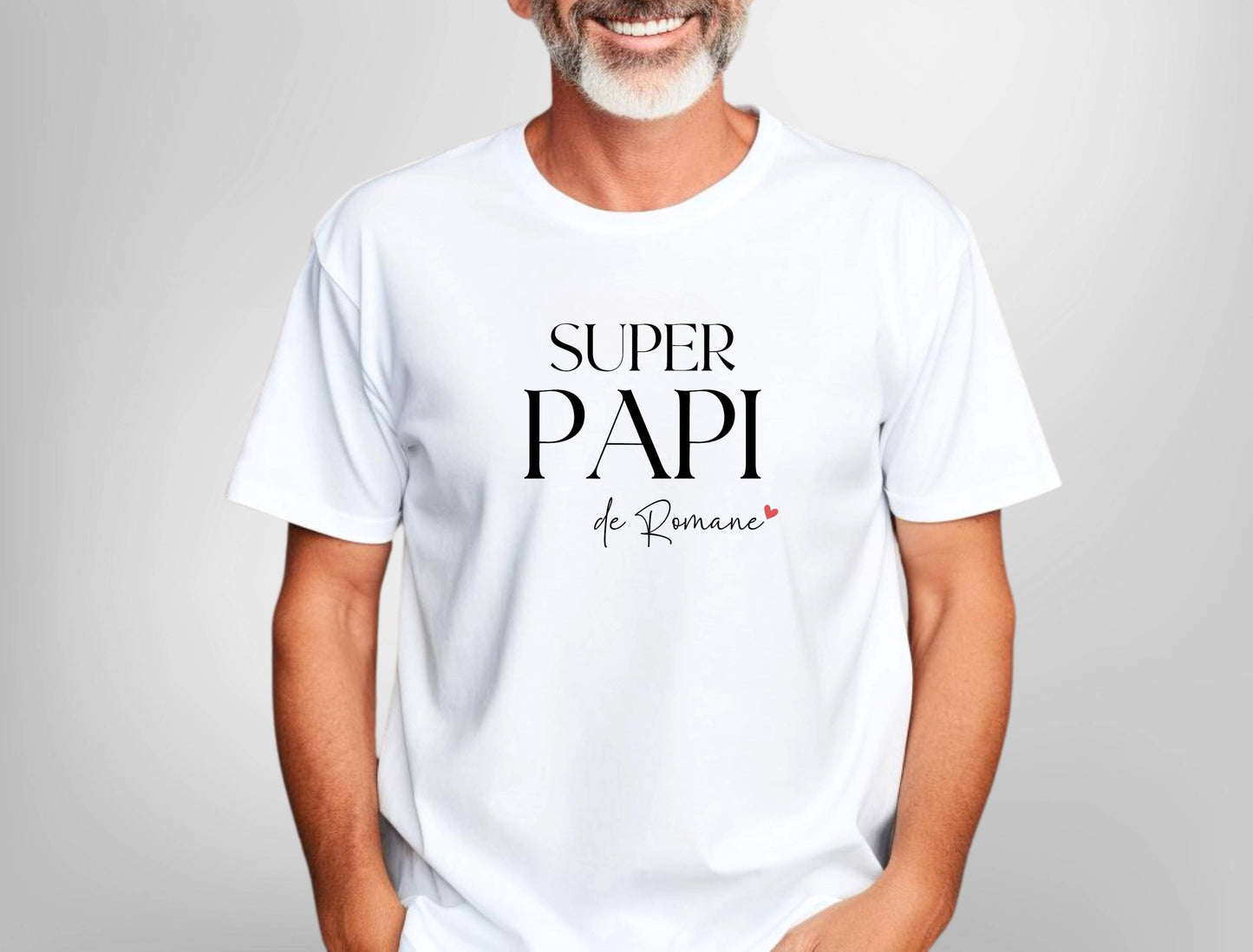 T-shirt personnalisé Super Papi, Cadeau grand-père, Fête des grands-pères