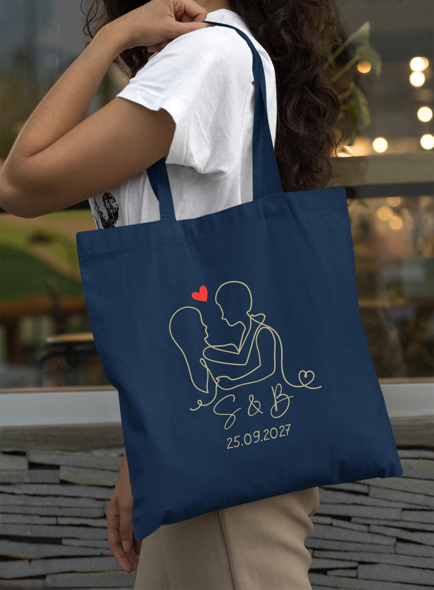 Tote bag Personnalisé en coton, Sac fourre-tout, Tote bag mariage, Tote bag EVJF