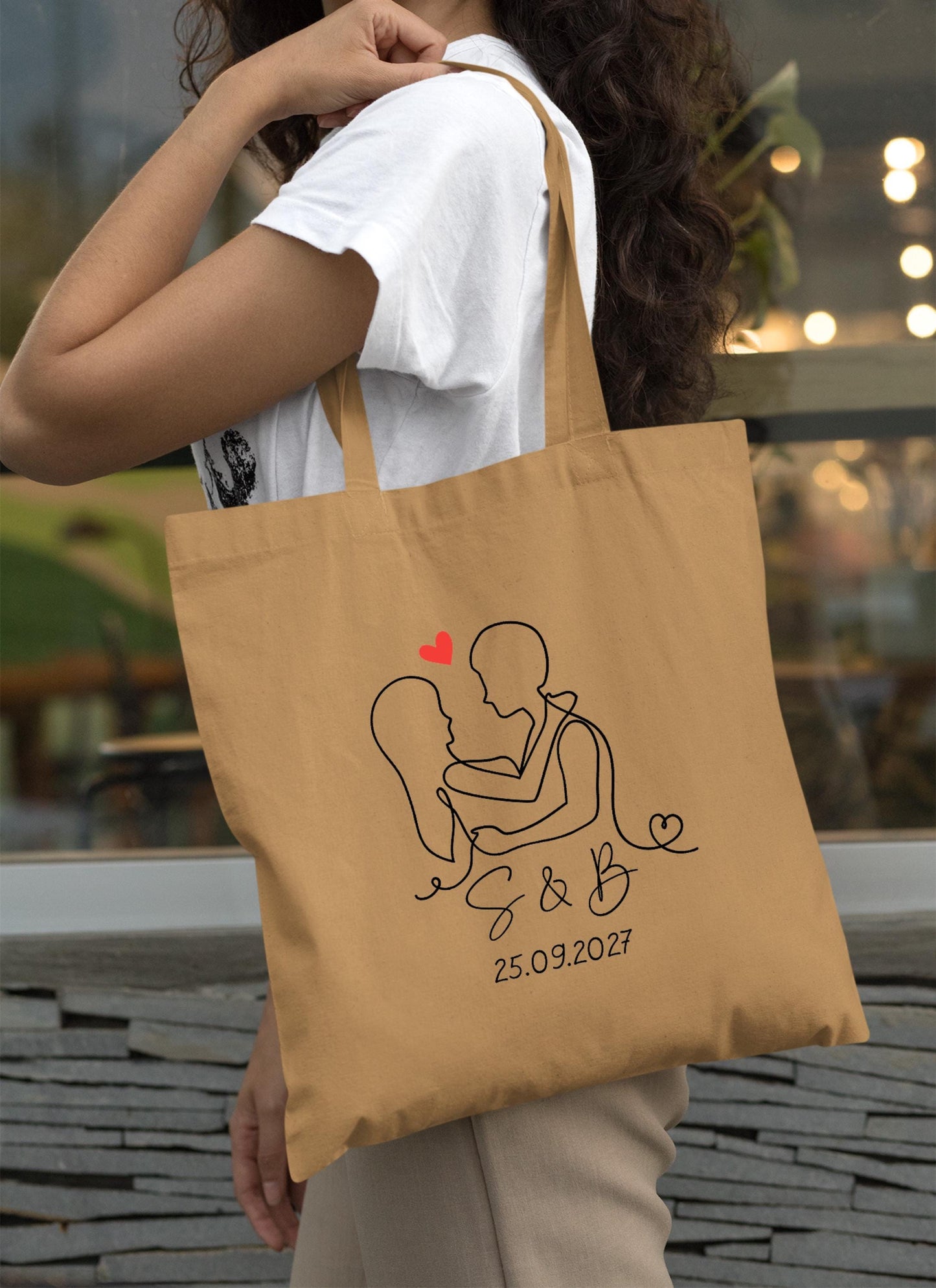 Tote bag Personnalisé en coton, Sac fourre-tout, Tote bag mariage, Tote bag EVJF