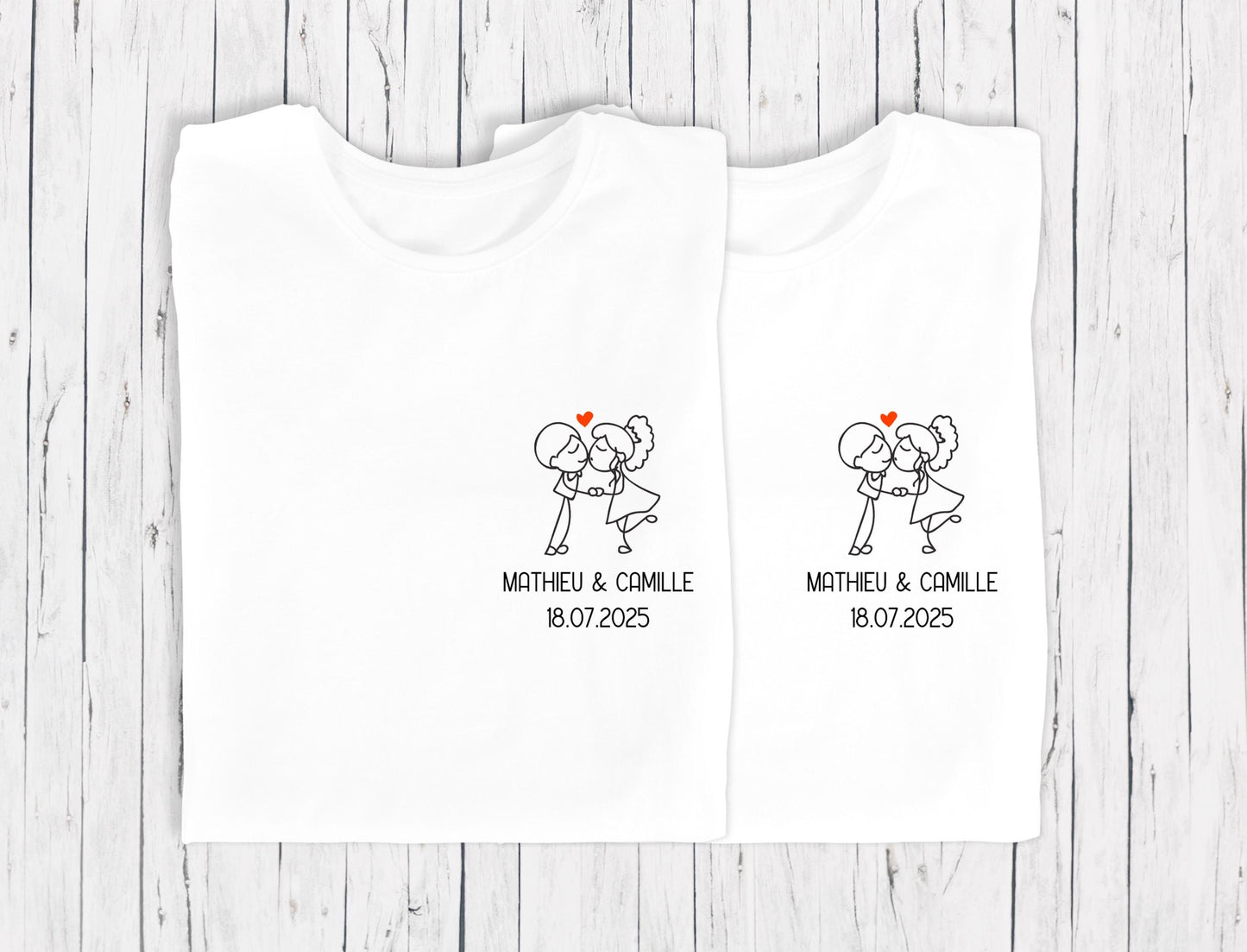 T-shirt de couple assorti Mr et Mme, T-shirt couple mariage