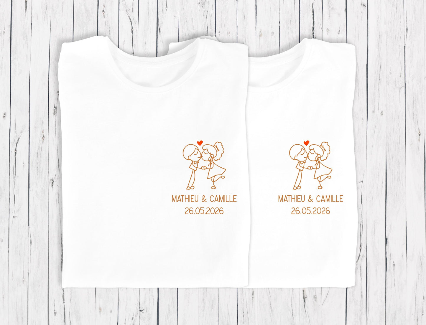 T-shirt de couple assorti Mr et Mme, T-shirt couple mariage