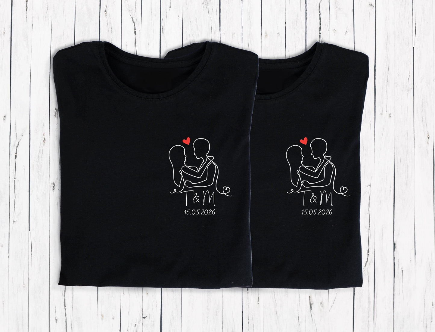 T-shirt de couple assorti Mr et Mme, T-shirt couple mariage