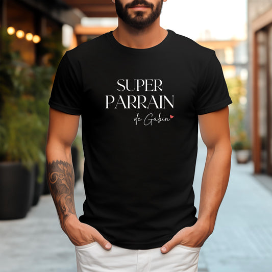 T-shirt Parrain, Cadeau Parrain, Super Parrain