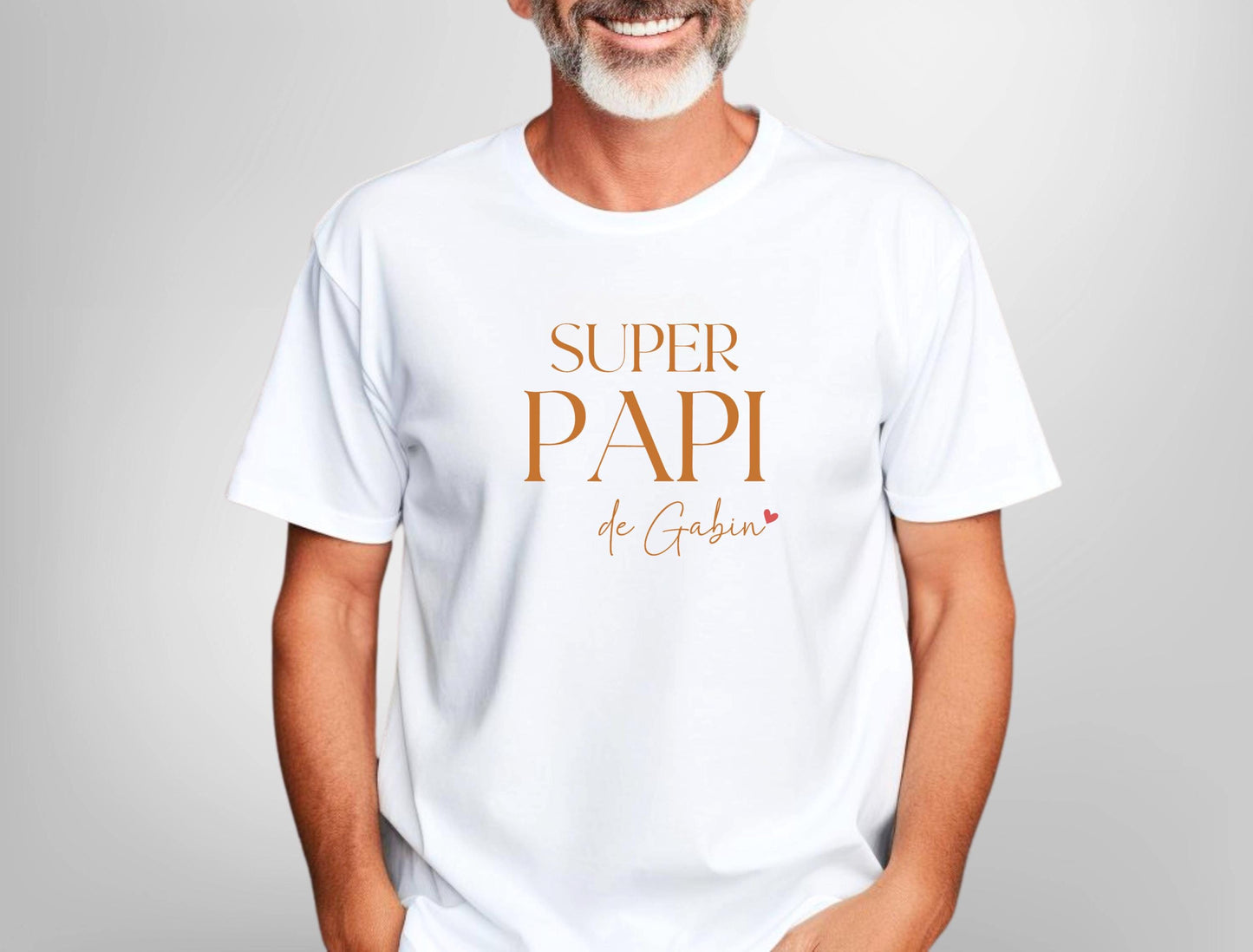 T-shirt personnalisé Super Papi, Cadeau grand-père, Fête des grands-pères