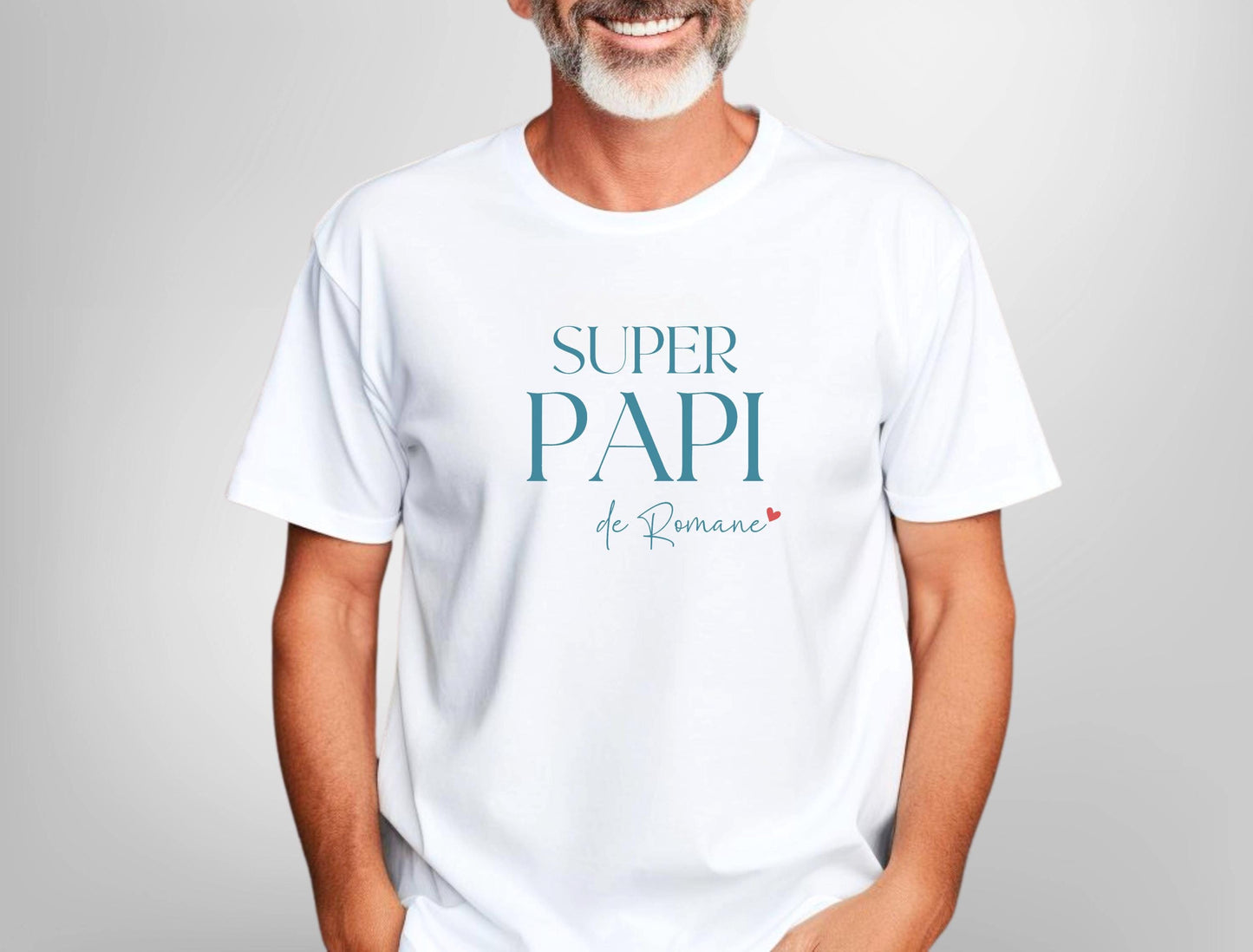 T-shirt personnalisé Super Papi, Cadeau grand-père, Fête des grands-pères