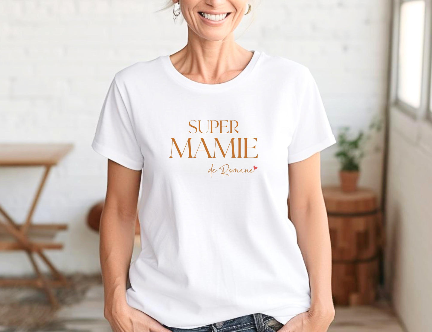 T-shirt personnalisé Super Mamie, Cadeau grand-mère, Fête des grands-mères