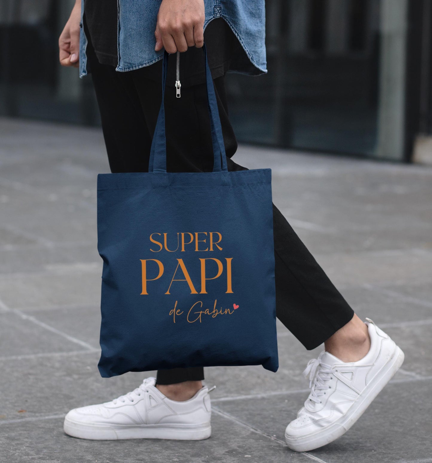 Tote bag personnalisable, Super Papi avec prénom, Cadeau grand-père original, Sac fourre-tout personnalisé, Fête des grands-pères