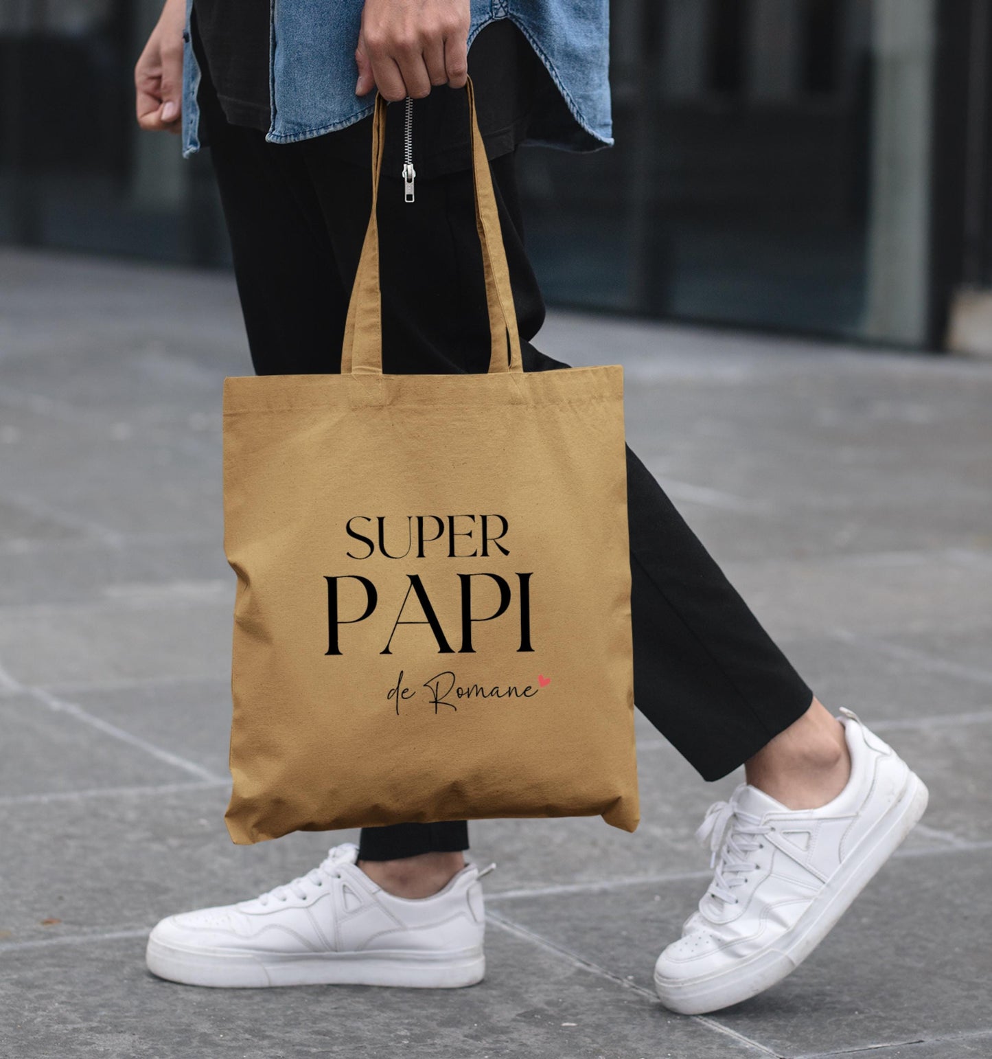 Tote bag personnalisable, Super Papi avec prénom, Cadeau grand-père original, Sac fourre-tout personnalisé, Fête des grands-pères