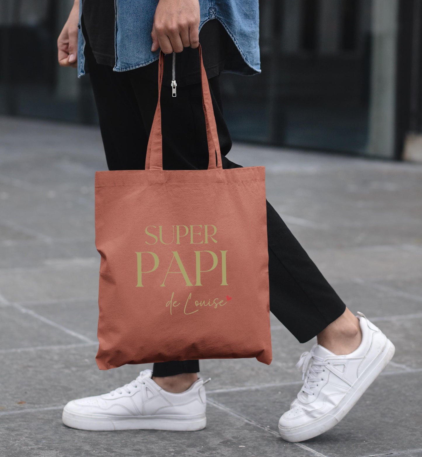 Tote bag personnalisable, Super Papi avec prénom, Cadeau grand-père original, Sac fourre-tout personnalisé, Fête des grands-pères