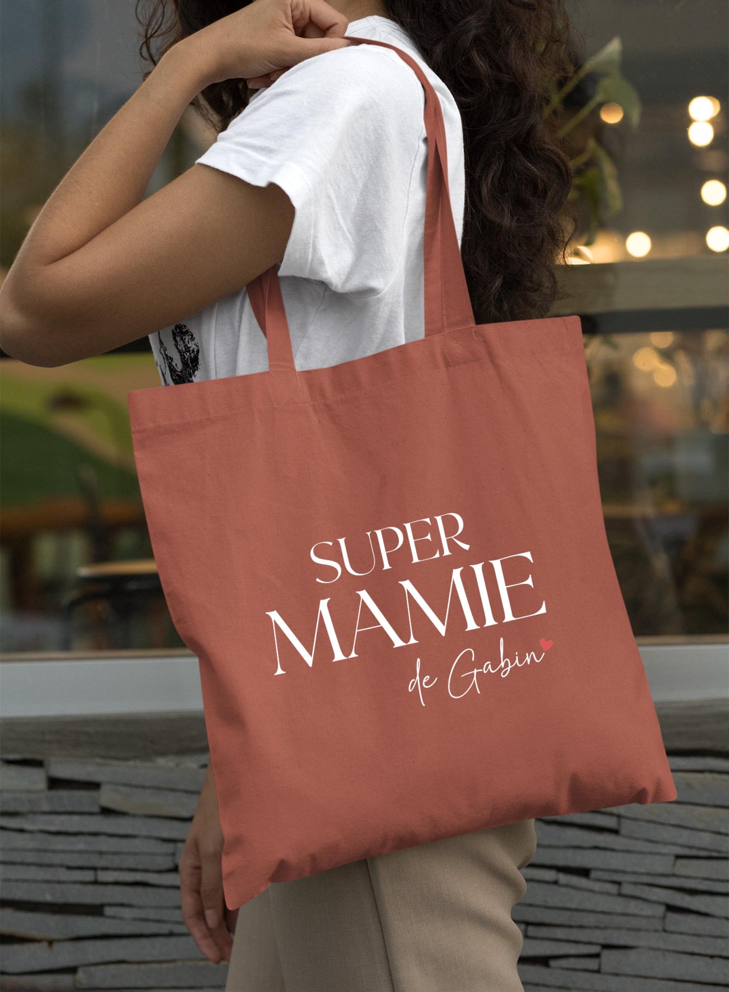 Tote bag personnalisable, Super Mamie avec prénom, Cadeau grand-mère original, Sac fourre-tout personnalisé, Fête des grands-mères