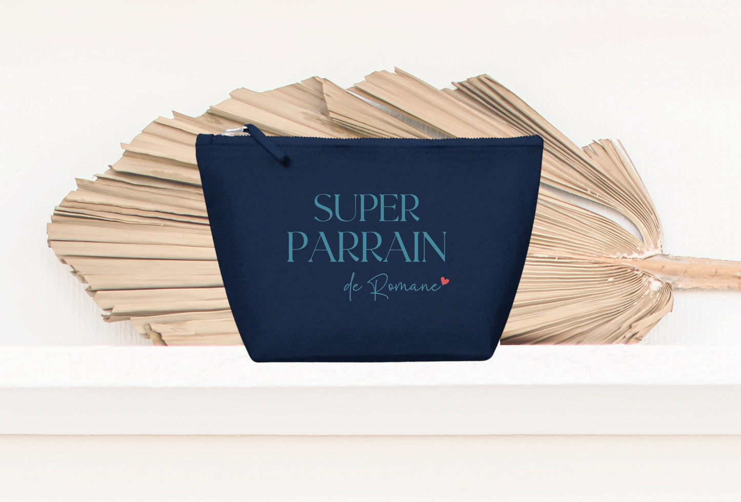 Trousse personnalisée Super Parrain, cadeau parrain original, pochette personnalisée homme