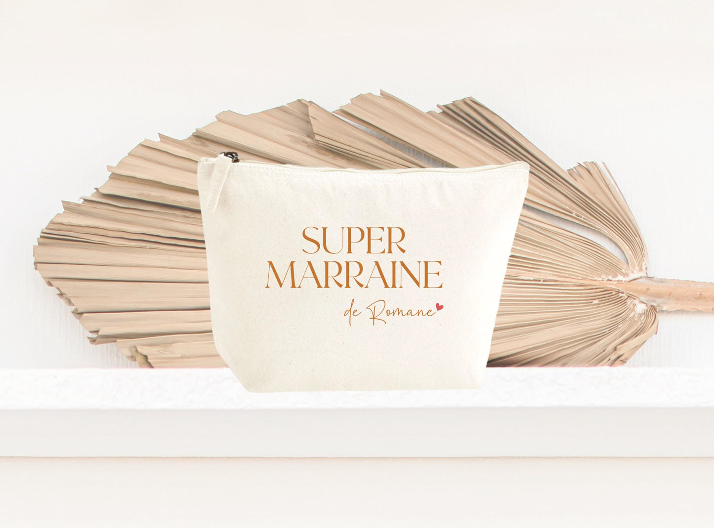 Trousse personnalisée Super Marraine, cadeau marraine original, pochette personnalisée femme