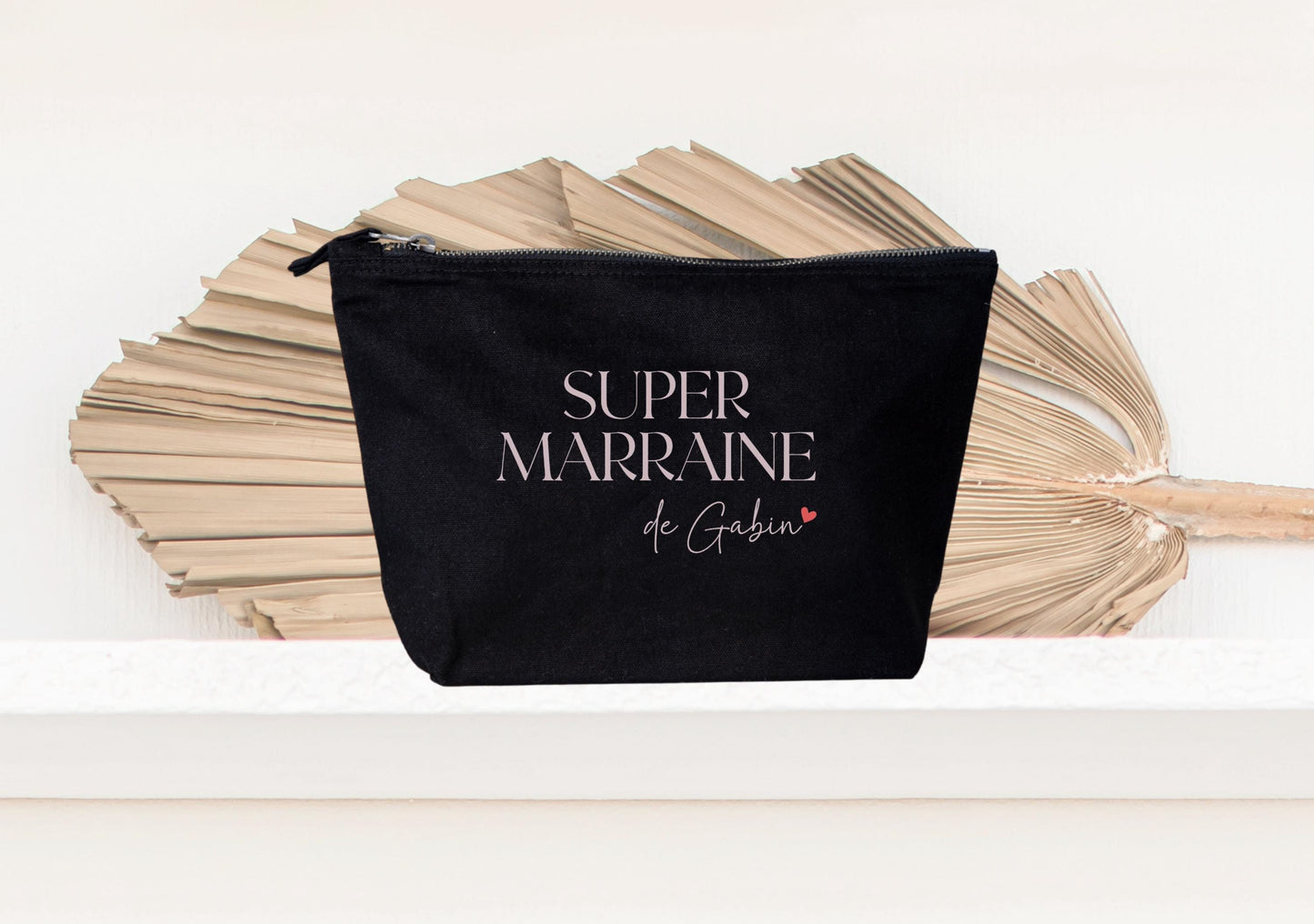 Trousse personnalisée Super Marraine, cadeau marraine original, pochette personnalisée femme