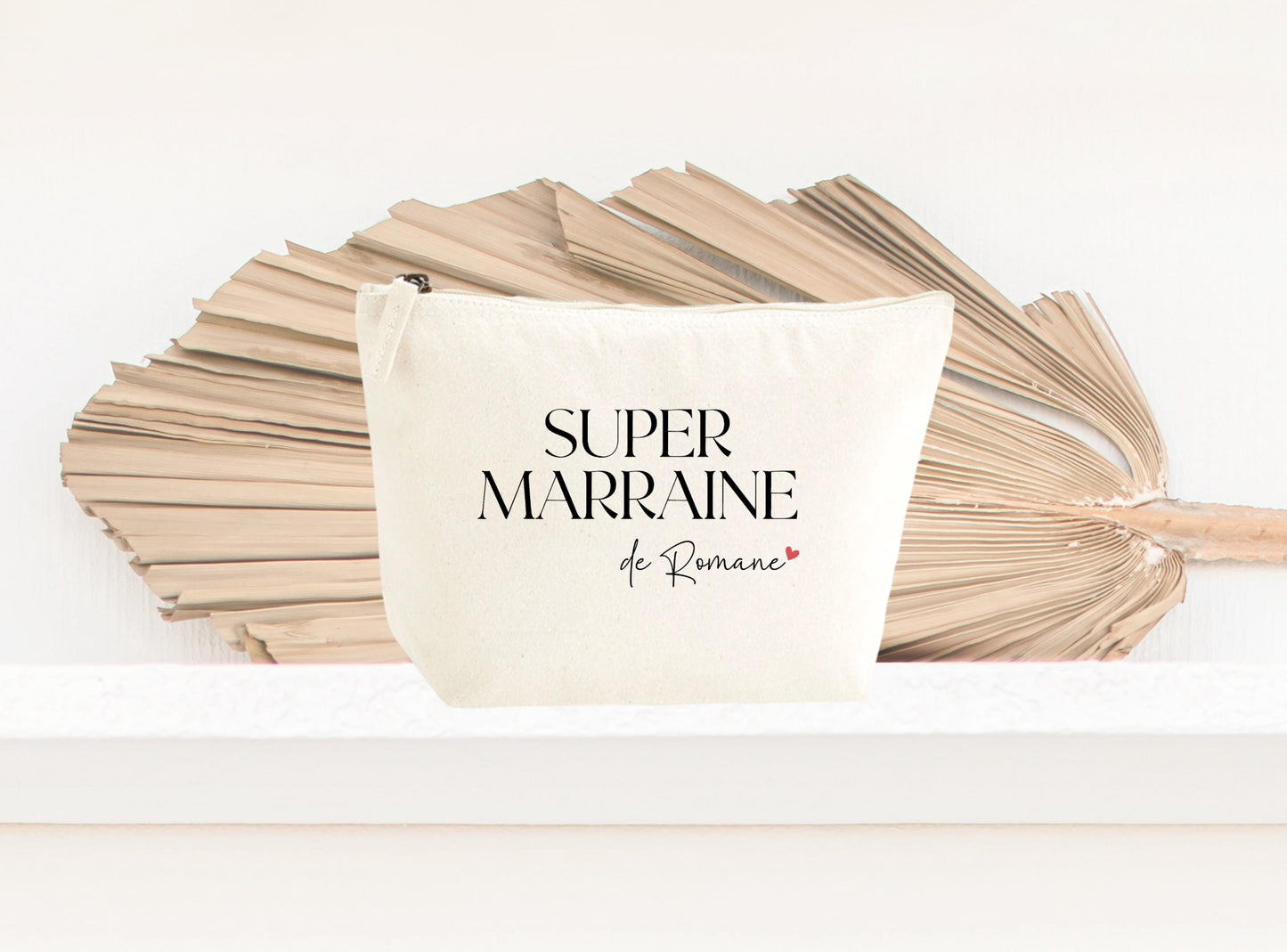 Trousse personnalisée Super Marraine, cadeau marraine original, pochette personnalisée femme
