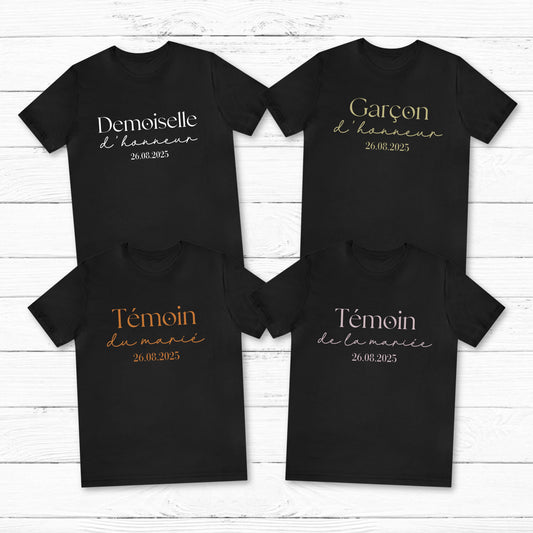 T-shirt EVG-EVJF personnalisé avec date, tenue evg-evjf, T-shirt groupe mariage, Souvenir erg-evjf