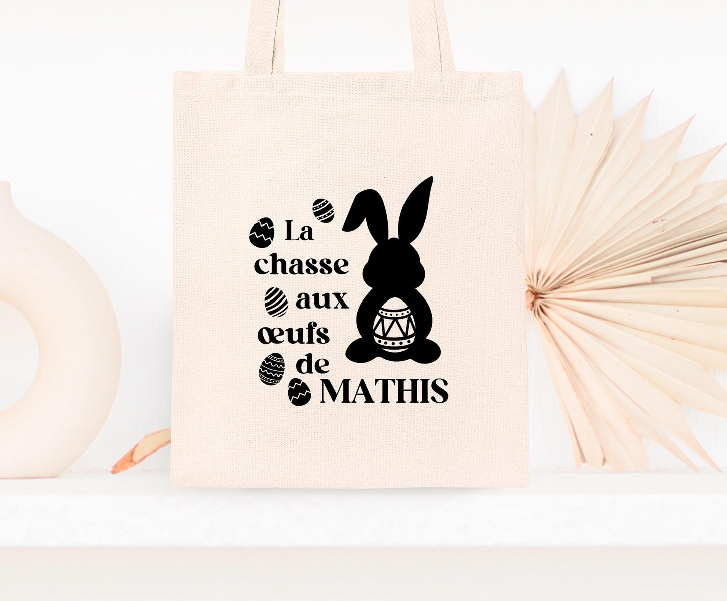 Sac personnalisé Pâques, Cadeau de Pâques personnalisé, Mini Tote Bag prénom Pâques