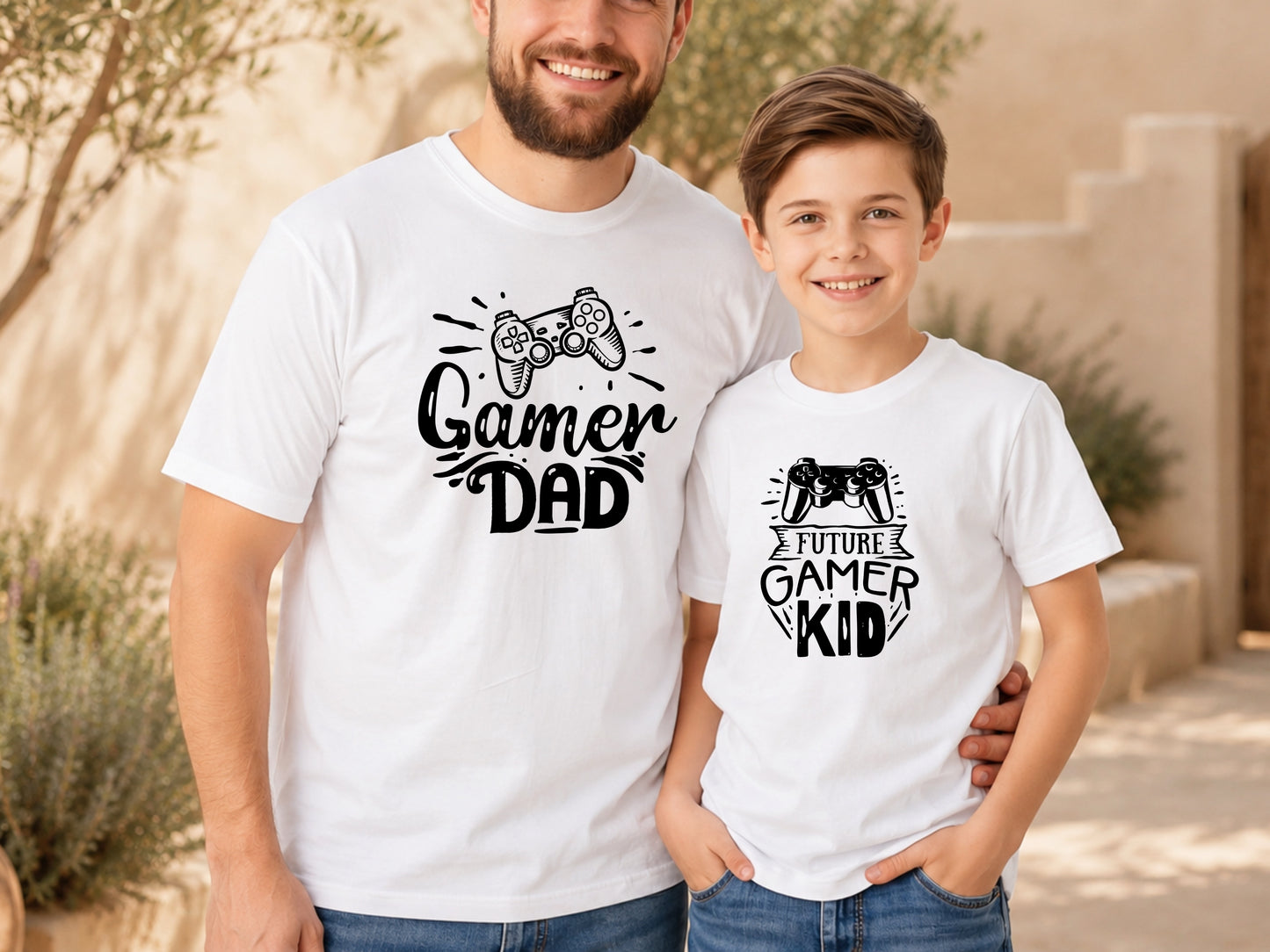 T-shirts assortis Papa Fils Gamer, Gamer Dad Future Gamer Kid, Cadeau Papa Gamer, Duo adulte enfant, Fête des Pères