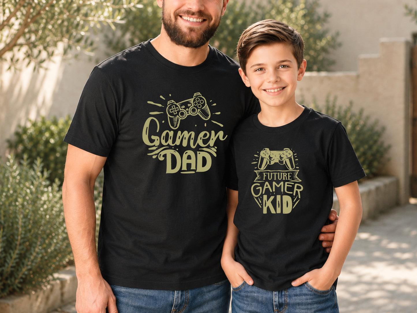 T-shirts assortis Papa Fils Gamer, Gamer Dad Future Gamer Kid, Cadeau Papa Gamer, Duo adulte enfant, Fête des Pères