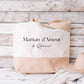 Sac shopping XL personnalisé « Maman d’Amour », Grand sac, Cadeau maman, Sac en jute et coton personnalisé