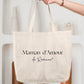 Cabas Personnalisé en coton, Sac cabas coton personnalisé “Maman d’Amour”, Cadeau maman, Fête des Mères