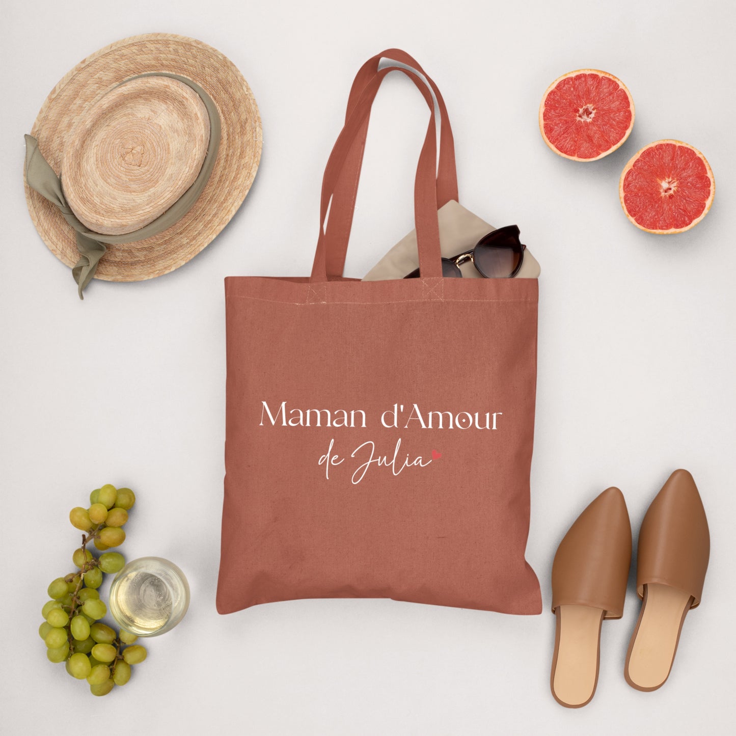 Tote bag personnalisé « Maman d’Amour », Cadeau maman, Fête des Mères, Sac en coton