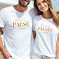Duo t-shirts couple "Jeune pacsé / Jeune pacsée" avec date – Tenue PACS – Cadeau PACS – Shooting couple