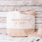 Sac shopping XL personnalisé « Maman d’Amour », Grand sac, Cadeau maman, Sac en jute et coton personnalisé