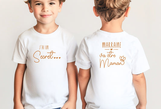 T-shirt annonce grossesse, T-shirt enfant, Cadeau future maman, Cadeau marraine