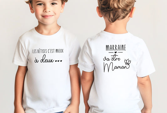 T-shirt annonce grossesse, T-shirt enfant, Cadeau future maman, Cadeau marraine