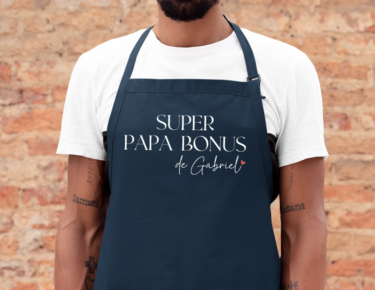 Tablier Super papa bonus personnalisé – Prénom(s) – Cadeau beau-papa – Famille recomposée – Fête des Pères