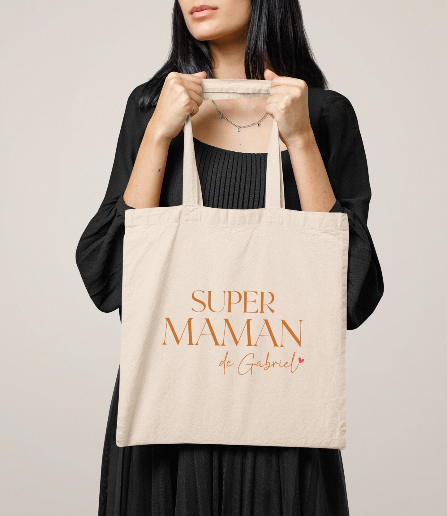 Tote bag Super maman personnalisé – Prénom(s) – Cadeau maman – Fête des mères – Sac en coton – Anniversaire