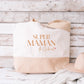 Grand sac shopping XL Super maman personnalisé – Prénom(s) – Cadeau maman – Fête des mères – Sac coton & jute