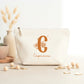 Trousse personnalisée initiale + prénom – Pochette coton – Cadeau personnalisé femme enfant – Anniversaire – Rangement