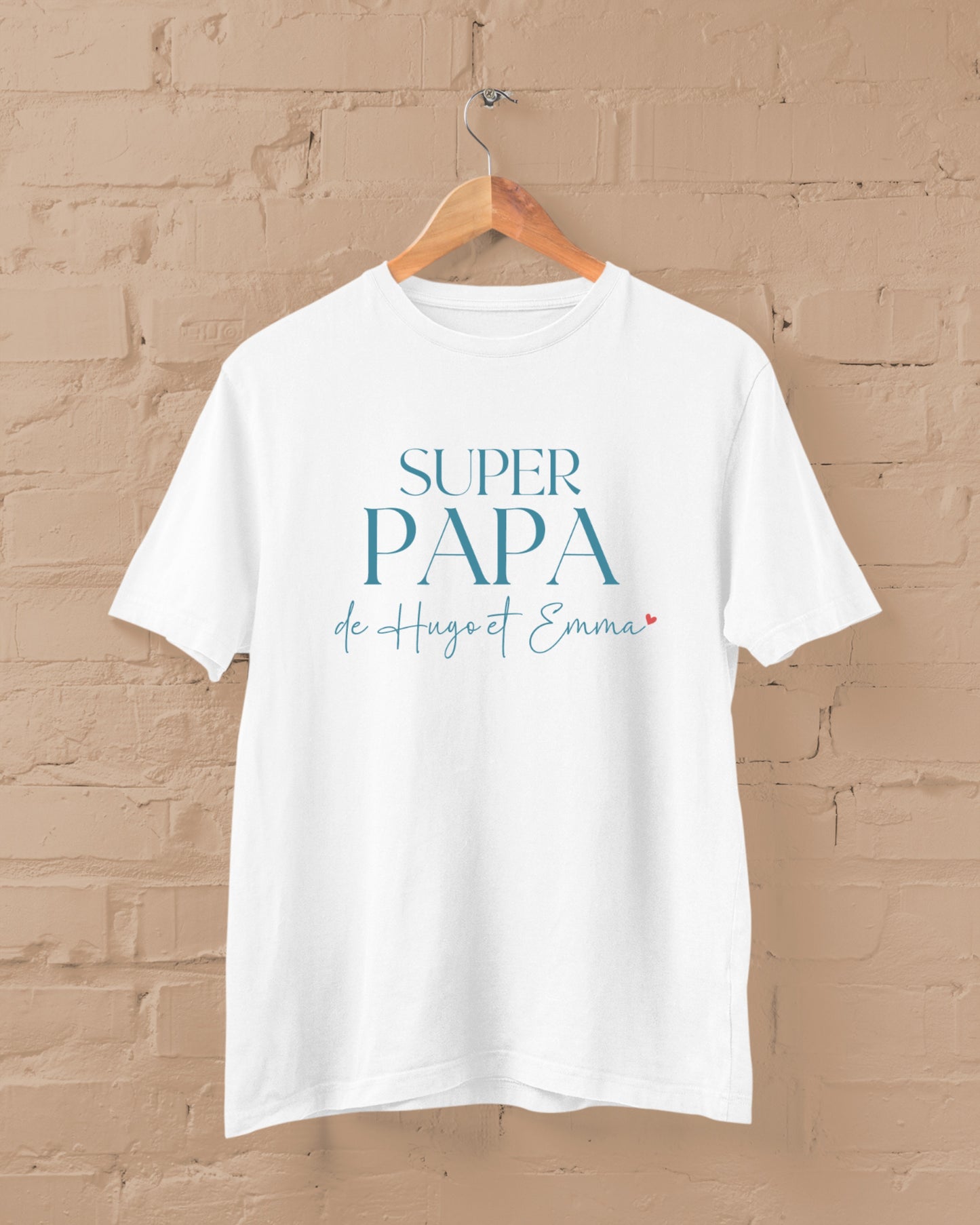 T-shirt Super papa personnalisé – Prénom(s) – Cadeau papa – Fête des Pères – T-shirt homme – Anniversaire