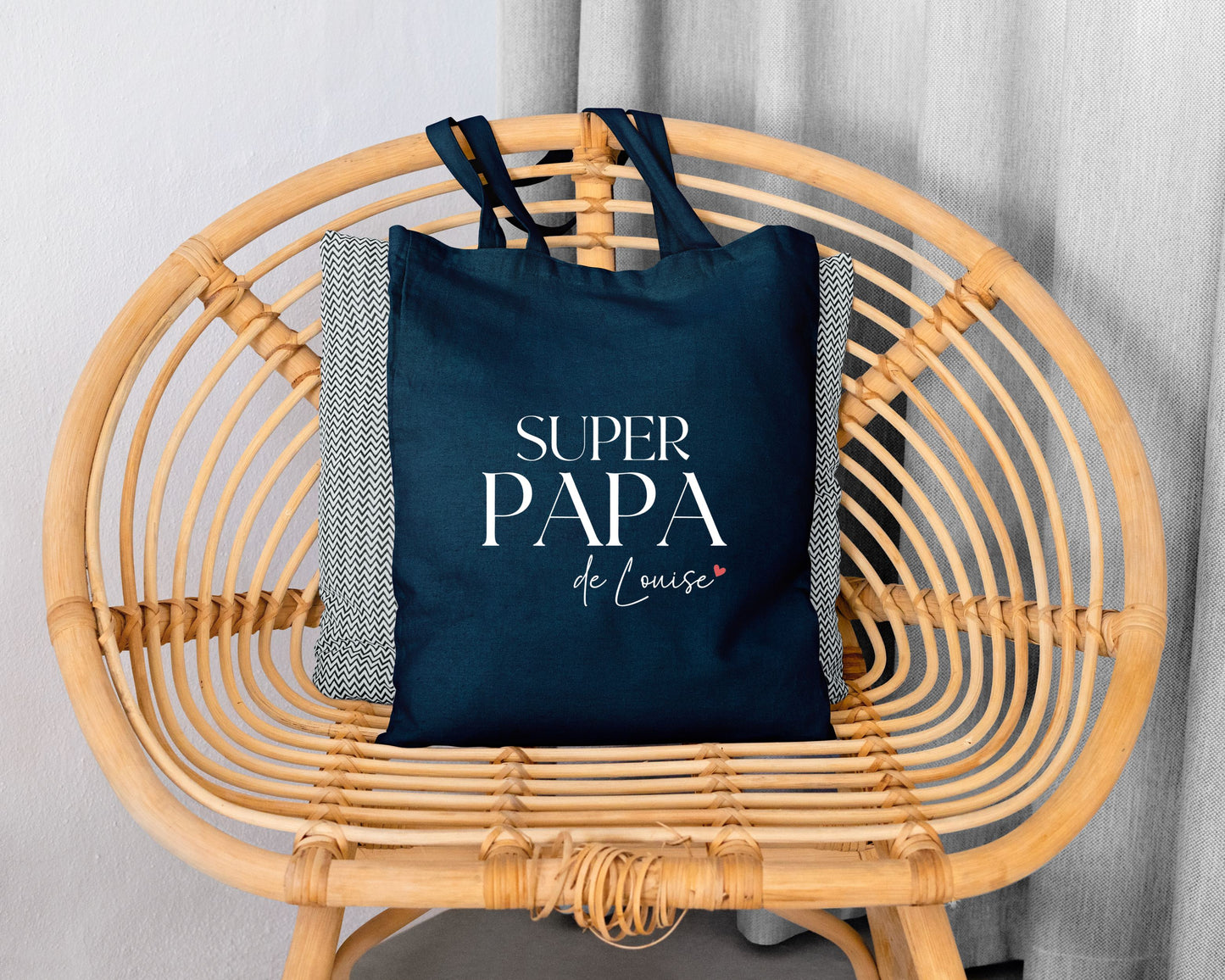 Tote bag Super papa personnalisé – Prénom(s) – Cadeau papa – Fête des Pères – Sac en coton – Anniversaire