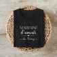 T-shirt Marraine d’amour personnalisé – Prénom filleul(e) – Cadeau marraine – Baptême – T-shirt femme – Anniversaire